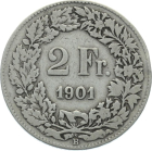 2 Franken 1901 B - seltener Jahrgang